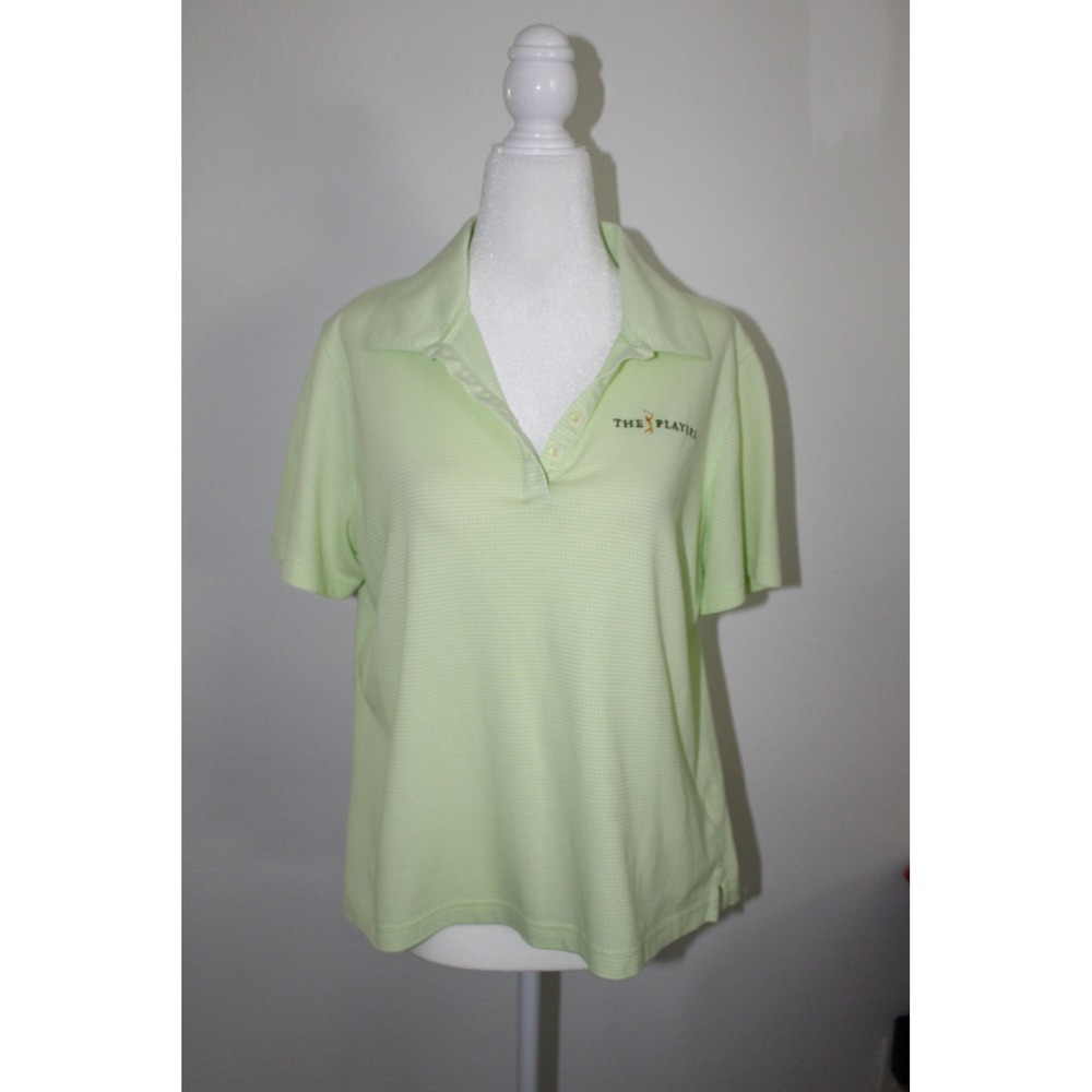 Oxford Golf Womens Earth Tech‎ The Players Polo Shirt Lime Green Size L